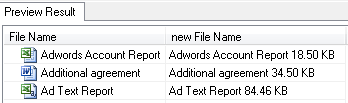 renaming using file/folder size