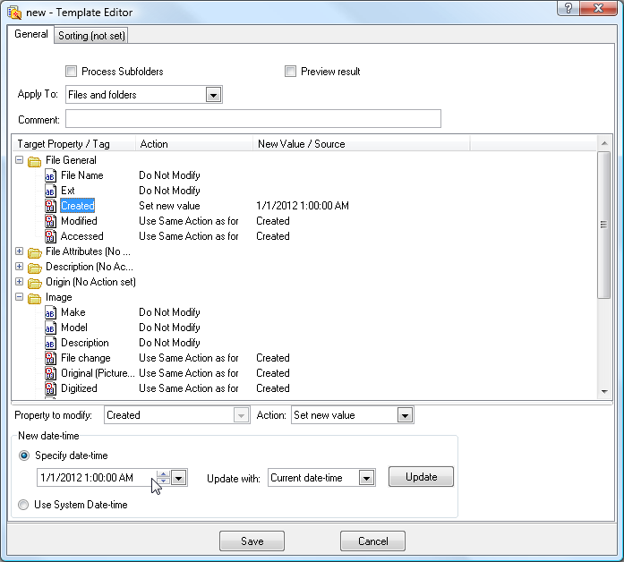 Setting all timestamps on EXIF image
